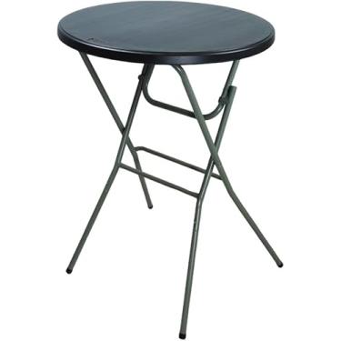 Imagem de Mesa Bistrô Dobrável, Preta, Estrutura em Aço Esmaltado Tampo Polietileno Alta Densidade Portátil para Uso Doméstico e Comercial, Compacta, Portátil e Ideal para Varanda, Cozinha ou Área Gourmet