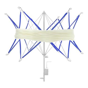 Imagem de Enrolador de bolas de fio com grampo de mesa dobrável enrolador rápido guarda-chuva eficiente fácil de instalar bola de tricô rápido para corda de lã (azul)
