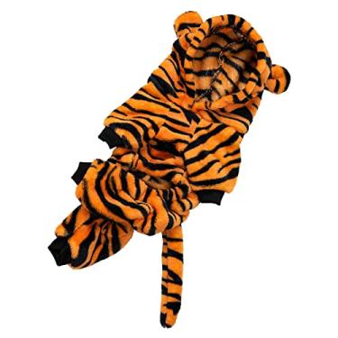 Imagem de Generic Moletom Com Capuz Tigre para Cachorro, Elástico para Evitar Queda de Cabelo, Confortável, lã, Roupas para Animais de Estimação, Cor Atraente para o Inverno (L)