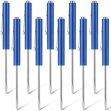 Imagem de 10 peças de chave de fenda de bolso mini topos e clipes de bolso chave de fenda magnética com fenda única cabeça de lâmina para mecânico, eletricista (azul)