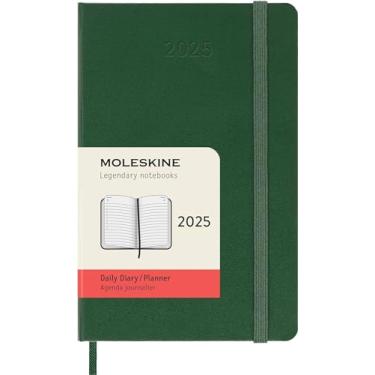 Imagem de Moleskine Classic 12 Month 2025 Daily Planner, Hard Cover, Pocket (3.5" x 5.5"), Myrtle Green, 400 pages