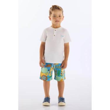 Imagem de Conjunto Infantil Camiseta e Bermuda Up Baby, Bege, 1