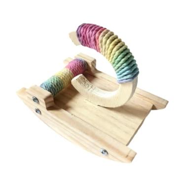 Imagem de Bothyi Suporte de madeira para, brinquedo de balanço para periquito, brinquedo de madeira para treinamento de comportamento de, poleiro de