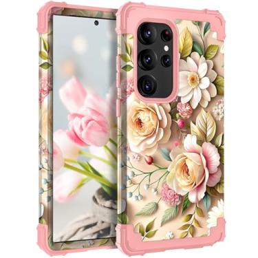 Imagem de TEECOVER Capa para Samsung Galaxy S24 Ultra, resistente à prova de choque, proteção total de plástico rígido + capa protetora de borracha de silicone macio para Galaxy S24 Ultra de 6,8 polegadas