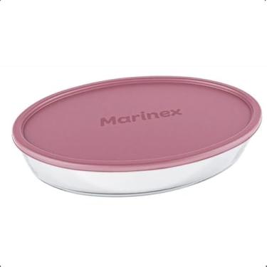 Imagem de Assadeira Oval com Tampa em Vidro Temperado – Refratário Resistente, Higiênico e Ideal para Forno, Freezer e Micro-ondas (Rosa)