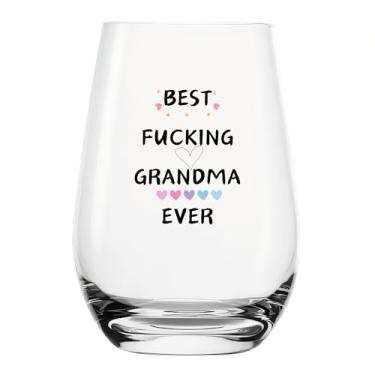 Imagem de YJXIN Presentes engraçados para avó taça de vinho sem haste, melhores presentes de dia das mães para ela, mulheres, esposa, mãe, tia, avó, nova avó, presente de aniversário para avó, 500 ml,