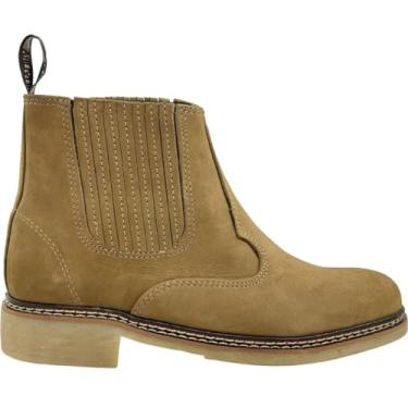 Imagem de Botina Vira Francesa Costurada na Maquina Passeio Trabalho Elástico Coberto em Couro Bico Redondo Oliveira 420 (OLIVA, PADRÃO, BR, Adulto, Numérico, 41)