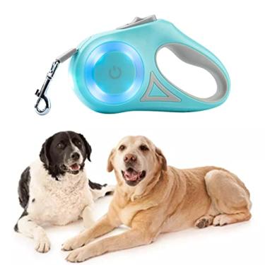 Imagem de Generic Trela ​​retrátil do Animal de Estimação, Trela Clara Colorida do Diodo Emissor de Luz que Anda a Noite Cão Punho Ergonômico Antiderrapante para Uso Exterior (3 metros/9,84 pés)