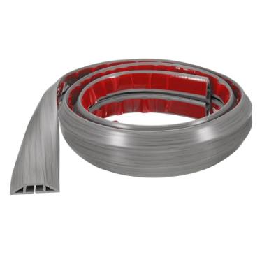 Imagem de Generic Capa de cabo de 1,2 m L 1,55 x A 0,28 Canal interno PVC esconder cabo de extensão protetor de fios para evitar viagens de cabos, gerenciamento de cabos, madeira cinza