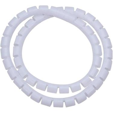 Imagem de 1 peça de envoltório de cabo espiral, 1 m de comprimento 20 mm de diâmetro, capas de fio espiral para organizador de fios elétricos de computador, branco