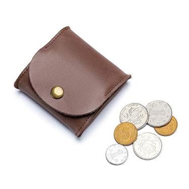 Imagem de Bolsa de moedas Squeeze, bolso lunar, feita à mão, carteira para homens e mulheres, carteira pequena minimalista para moedas, Café, Carteiras