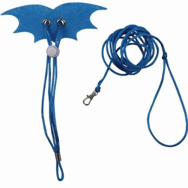 Imagem de Arreio de porco holandês corda fofa ajustável para hamster cor sólida corda de coelhinho (azul)