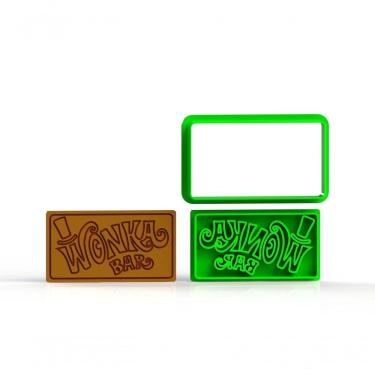 Imagem de Cortador Wonka Barra Chocolate (corta E Marca) Tamanho 6 Cm
