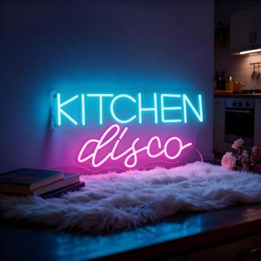 Imagem de Neonawall Neon Sign for Wall Decor Light Up Letters Led Sign Birthday Party Gifts Led Decorative Night Signs Room Decorations Supplies Photography Prop Signs for Home Kitchen Party (Kitchen Disco)