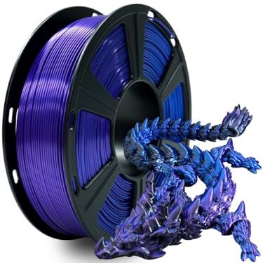 Imagem de GIANTARM tricolor, filamento pla de seda, filamento de impressora 3D 1,75 mm +/- 0,02 mm, carretel de 1 kg (2,2 lb), embalagem a vácuo (azul + roxo + preto)