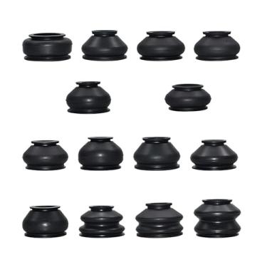 Imagem de Shakas 14 peças de bota de tirante, bota de extremidade de tirante, acessórios de peças de direção de suspensão de carro, adequado para a maioria dos veículos (preto)