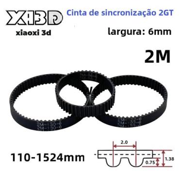 Imagem de Correia Sincronizadora De Laço Fechado GT2 De 6mm Para Impressoras 3D 