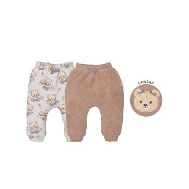 Imagem de Kit 2 Peças Culote Bebê Menina Estampa Ursinha Flor Upi Uli, P