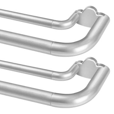 Imagem de Hastes de cortina duplas, pacote com 2, 81 a 137 cm, hastes de cortina duplas HOTOZON blackout para janelas de 50 a 137 cm (0,5 a 1,4 m), haste de cortina telescópica para escurecimento da sala, prata