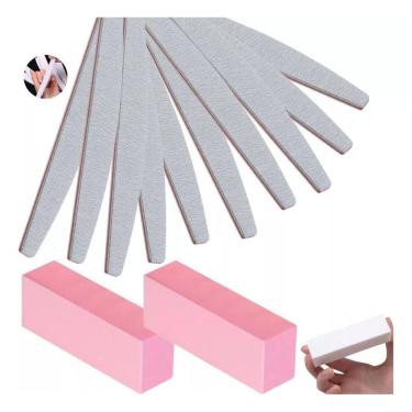Imagem de Kit Super Acabamento 2 Bloco/10 Lixas 100/180 Manicure Unha