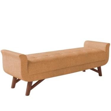 Imagem de Puff Recamier Decorativo Com Pés Em Madeira 160 Cm Itália P05 Bouclê M