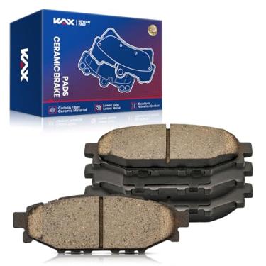 Imagem de KAX Pastilhas de freio traseiras de cerâmica para Subaru, Scion - Forester, Crosstrek, Outback, XV Crosstrek, Impreza, Legacy, WRX, FR-S, BRZ, baixo ruído e baixa poeira, conjunto de 4