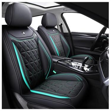 Imagem de SILMOG Capas de assento de carro de couro, capas de assento à prova d'água, conjunto completo de 5 lugares compatível com airbag, capas de assento automotivas universais para carros, SUV, caminhões