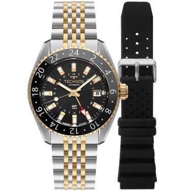 Imagem de Relógio Technos Masculino Automatico Gmt Bicolor - Nh34ac-t1p Relógio Technos Masculino Automatico Bicolor - Nh34ac-t1p