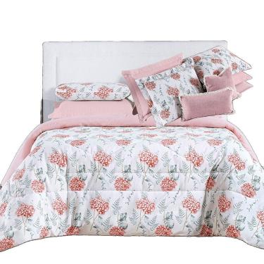 Imagem de Kit Coordenado Edredom E Cobre Leito Sensuale Queen Hortência 4 Peças - 80% Algodão, 20% Poliéster