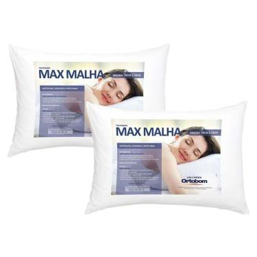 Imagem de Travesseiro Fibras Siliconadas Max Malha Kit C/ 2 Un 50x70 - Ortobom