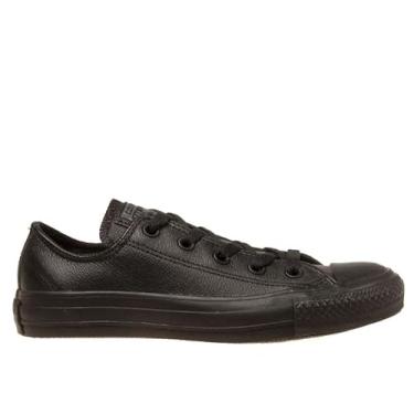 Imagem de Converse Chuck Taylor All Star Couro Cano Baixo, Preto monocromático, 6.5 Women/4.5 Men