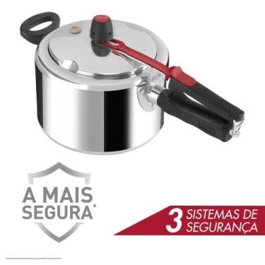 Imagem de Panela de Pressão Clock Original+ Fechamento Interno 3L, 3L, Prata