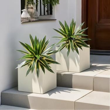 Imagem de Planta artificial de agave falsa para uso interno e externo, plantas de agave sintética, verde realista para casa, sala de estar, escritório, banheiro, jardim, varanda, pátio, decoração (43 cm - 2