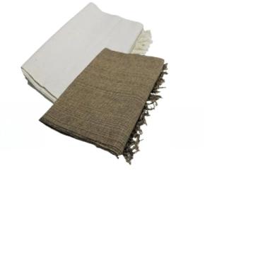 Imagem de Manta para Sofa Grande, Kit 2 Mantas Natal para Sofá 2,20 X 1,20m Gigante Algodão Protetor Decoração Natal(Cru + Marrom Mesclado)