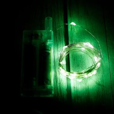 Imagem de 2 peças, cordão de luzes LED de 3 metros, alimentado por bateria, luz noturna, lâmpada de atmosfera de Natal, decoração de festa de casamento, verde, 30 lâmpadas de LED (bateria não incluída)