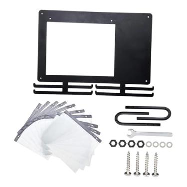 Imagem de Fenteer Suporte para medalhas com porta-números e marcador de quadro-negro, para pendurar na parede, ideal para competições, berçário e dormitórios.