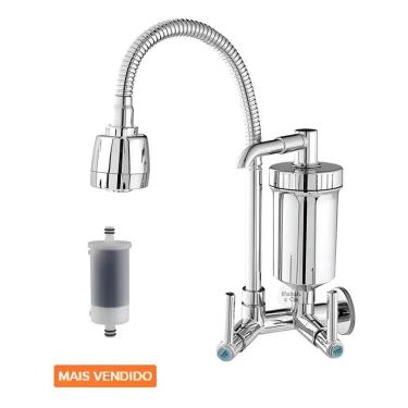 Imagem de Torneira Pia Cozinha Flexível 360 Abs Cromada 1/4 Volta Gou