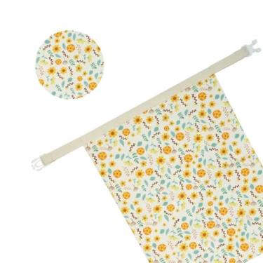 Imagem de 2 sacos de pão de linho de cera de abelha orgânica para armazenamento de pão caseiro e fermento – Sacos de pano encerado ecológicos (flor)