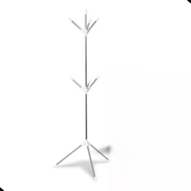 Imagem de Cabideiro Para Roupas，Mancebo Cabideiro de Roupas Porta Casaco ChapéU Bolsa，Altura: 150 cmDestacáVel，Inclui 7 Ganchos，Pode Economizar EspaçO em Casa(Branco)