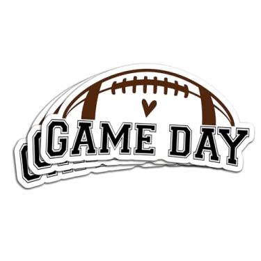 Imagem de (3 peças) Adesivo de futebol americano engraçado futebol americano vinil decalque impermeável para fãs, mães, estudantes – presente estético de dia de jogo para livros, laptops, telefone, garrafas de