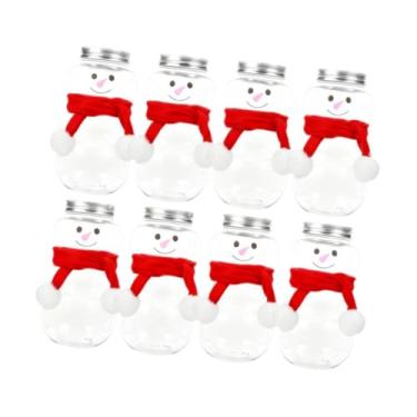 Imagem de SiaBiced Conjunto de 8 Garrafas de e Doces com Tampas Antivazamento para o Natal, Garrafas de Água, para Lembrancinhas de Festa, Chá com Leite e, Vermelho