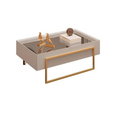 Imagem de Mesa De Centro Kika De Sala Hall Moderna Com Espelho Pes Em Metal Bali