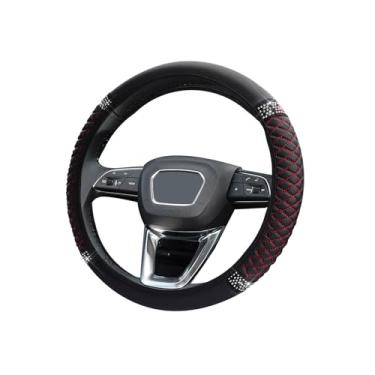 Imagem de Capa de volante de carro brilhante, protetor de volante elástico de couro macio de strass de 38 cm, diamante de cristal brilhante para mulheres e meninas, acessórios universais de carro para a maioria