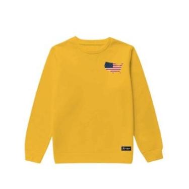 Imagem de Blusão Moletom Infantil Eua Personalizado sem Capuz gola Redonda-Unissex