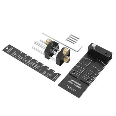 Imagem de Kit de gabarito de afiação de cinzel com rolos de aço inoxidável, sistema de guia de afiação para cinzéis e planos de marcenaria (5/81.3 cm a 7.6 cm) : Luminária angular ajustável totalmente em metal