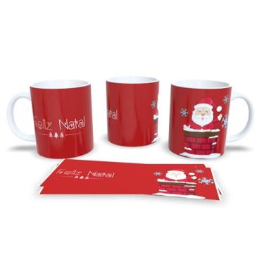 Imagem de Caneca de Cerâmica Natalina, Branca, 325ml, Design de Gatos com Gorro de Natal, Decorativa de Natal (10)
