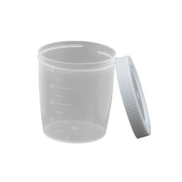 Imagem de Coletor De Urina Tampa Branca Sem Pá 80Ml Cral 100 Unidades - Cralplas