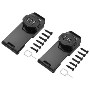 Imagem de PATIKIL Fechadura de combinação de armário sem chave, 10 cm, 2 peças, liga de zinco, 3 dígitos, botão de torção, trava de ferrolho para armários, armário, gaveta, armário de cozinha ao ar livre, preto