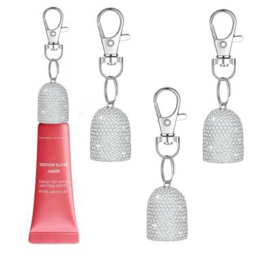 Imagem de 3 peças de protetor labial para chaveiro compatível com protetor labial portátil Aquaphor Bling para LANGIGE (branco)