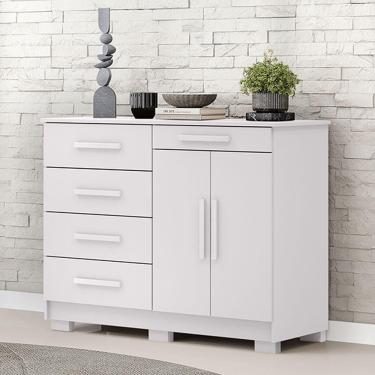 Imagem de Cômoda Quarto 122cm Com 2 Portas Sapateira Vitória V01 - D`rossi Cor Branco